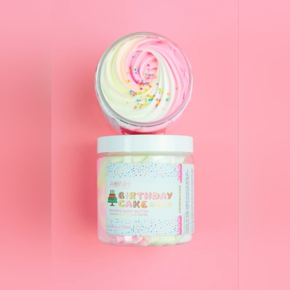NEW 8oz AMNH Aminnah Birthday Cake Whipped Body Butter Sprinkles Pink White Bath - Picture 9 of 11